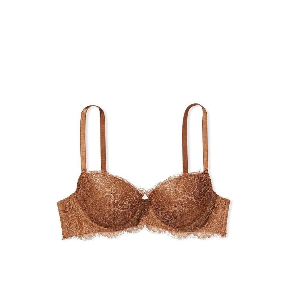 🆕️ NWT Victoria's Secret 36D Lightly Lined Underwire Lace Bra Bronze Brown